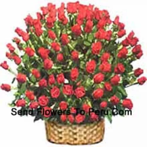 Huge Basket Of 200 Red Roses