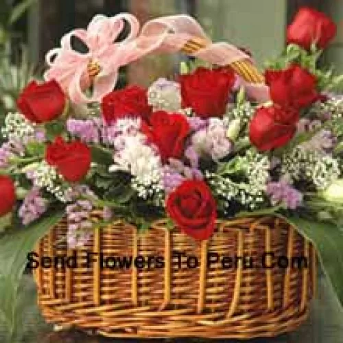 Basket Of 24 Red Roses